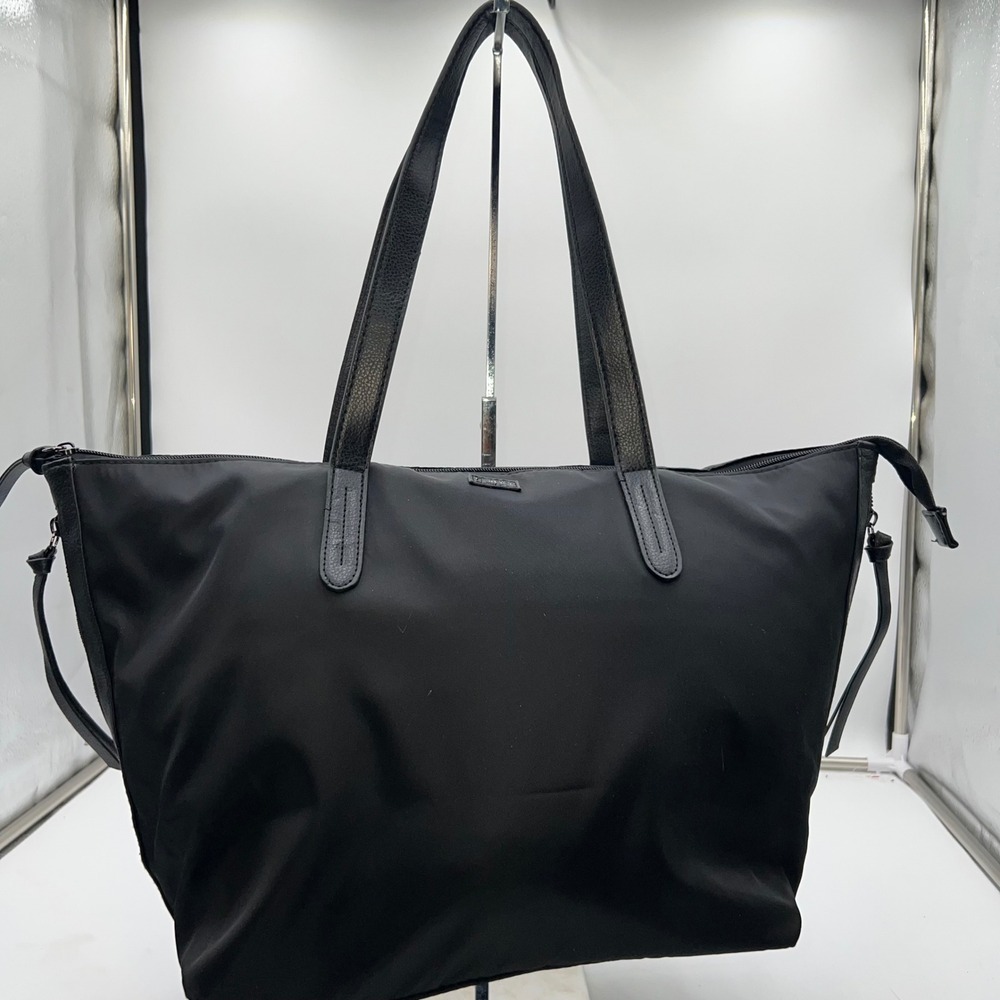 Botkier Black Nylon Leather Trim Tote Bag